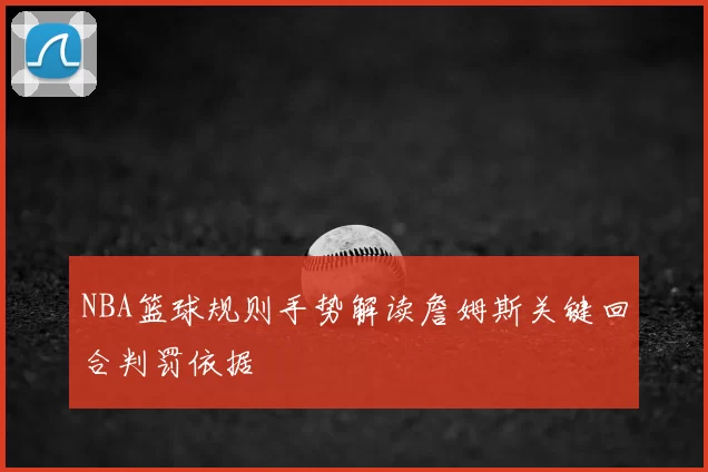 NBA篮球规则手势解读詹姆斯关键回合判罚依据
